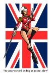 1girl 2021 big_breasts boots british british_flag flag historical history sexy soldier suggestive sword union_jack zulu_(movie)