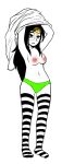 breasts crablouse female homestuck hypnosis jade_harley megane mind_control ms_paint_adventures nipples pantsu queen_of_spew stockings striped_stockings thighhighs topless underwear undressing webcomic