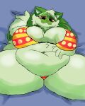 big_breasts blush green_fur pokemon sprigatito