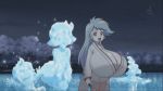  animated animated_gif breasts cap dororon_enma-kun gif gigantic_breasts huge_breasts long_hair lowres screencap yukiko_hime 