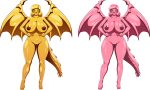 ale-mangekyo areolae ass big_ass big_breasts breasts brittany_(pikmin) commission dragon_tail dragon_wings female gold_eyes gold_hair gold_skin milf nipples nude pikmin pikmin_3 pink_eyes pink_hair pink_skin pussy tail wings