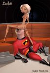  1boy 1girl ass breasts comics-toons cunnilingus disney erect_penis erection eyebrows full_body green_eyes high_heels karbo mirage_(the_incredibles) moaning mr._incredible nipples nude oral oral_sex pixar pussylicking size_difference stockings the_incredibles 