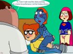 breasts cheating_wife cum_inside dialogue family_guy lois_griffin meg_griffin mystique_(cosplay) neil_goldman nude peter_griffin puffy_pussy red_anus sideboob supergirl_(cosplay) uso_(artist) vaginal wolverine_(cosplay)