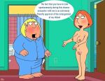 big_breasts breasts cum dialogue erect_penis family_guy imminent_sex incest lois_griffin mother_and_son nude_female premature_ejaculation puffy_pussy uso_(artist)