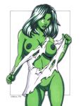  1girl avengers breasts female_only garrett_blair green_skin jennifer_walters marvel she-hulk solo solo_female torn_clothes 