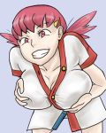  1girl akane_(pokemon) big_breasts breasts cleavage humans_of_pokemon mega_milk pokemon titty_monster whitney_(pokemon) 