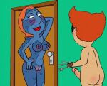 blue_skin breasts cheating_wife erect_penis family_guy imminent_sex lois_griffin mystique_(cosplay) neil_goldman nude_female puffy_pussy uso_(artist) wolverine_(cosplay) x-men