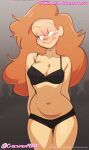  1girl 1girls 2024 blush cartoon_network chickpea color colored crowd exhibitionism female_only glasses lingerie long_hair looking_away martha_barriga milf red_hair smile steven_universe white_background 
