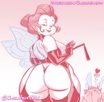  1girl 2023 2_girls after_spanking ass bbw bdsm_outfit big_ass big_ass bondage chickpea disney disney_fairies dominatrix fairy fairy_mary fairy_wings female_focus female_only gradient_background heart high_collar huge_ass huge_ass latex latex_gloves long_gloves looking_at_viewer looking_over_shoulder monochrome pink_background pink_theme pointy_ears simple_background smile thick_thighs thighs tinker_bell white_background wide_hips yuri 