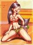 asian asian_female black_hair breasts cartoon_network cleavage heather_(tdi) hourglass_figure japunix long_hair navel shorts smile solo thick_ass thick_legs thick_thighs total_drama_island