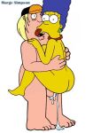 age_difference chris_griffin crossover cum_inside excessive_cum family_guy licking marge_simpson the_simpsons yellow_skin