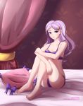 1girl bra female female_only fleur_de_lis_(mlp) friendship_is_magic full_body humanized indoors long_hair looking_at_viewer mostly_nude my_little_pony panties sitting solo_female