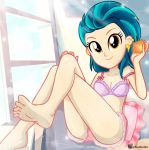  1girl bra breasts charliexe equestria_girls female female_only friendship_is_magic indigo_zap looking_at_viewer mostly_nude my_little_pony solo 