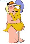 breasts chris_griffin cum_inside family_guy mona_simpson shocked_expression standing_sex suspended_congress the_simpsons uso_(artist) vaginal