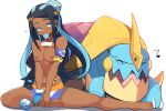  1girl breasts drednaw jellcaps nessa_(pokemon) nintendo nipples pokemon pokemon_sword_&amp;_shield tagme topless 
