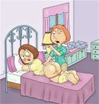  ass family_guy glasses lois_griffin meg_griffin panties_down sideboob thighs 