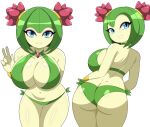 1girl 4kids_entertainment abysswatchers alluring ass bare_legs big_breasts bikini blue_eyes cleavage cosmo_the_seedrian female_only green_hair looking_at_viewer sega sonic_(series) sonic_x
