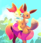 2_girls ass b-epon blep braixen breasts brown_body brown_fur cream_fur creatures_(company) cute eevee featureless_breasts featureless_crotch female_only floatie flower_in_hair fluffy_tail furry furry_female furry_only game_freak gen_1_pokemon gen_6_pokemon grey_fur hug inner_ear_fluff looking_at_viewer mlem neck_fluff nintendo one_eye_closed orange_eyes orange_fur pok&eacute;mon_(species) pokemon pokemon_(game) pokemon_(species) pokemon_rgby pokemon_xy signature small_breasts tail tongue tongue_out white_fur wholesome wink winking winking_at_viewer yellow_body yellow_fur yuri