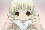  bow bow_panties chii chobits gif holding holding_panties lowres panties presenting_panties underwear white_panties 