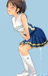  anime blush cheerleader crotch_rub female_desperation long_hair pee peeing peeing_self pissing school_uniform serafuku shudder skirt tears uniform urination wetting 
