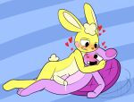  anthro blush cuddles cuddles_(htf) cum furry happy_tree_friends male/male male_only mr_rottson penis rabbit sweat toothy toothy_(htf) 