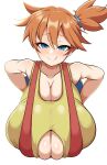 1girl alternate_breast_size big_breasts blush breasts breasts_bigger_than_head clothed clothed_female creatures_(company) detritus duvet208 female_focus female_only female_solo game_freak gigantic_breasts green_eyes gym_leader huge_breasts humans_of_pokemon hyper_breasts kasumi_(pokemon) misty_(pokemon) nintendo orange_hair pokemon pokemon_(anime) pokemon_red_green_blue_&amp;_yellow pokemon_rgby red_hair sagging_breasts short_hair smile solo_female solo_focus steam suspenders teen top_heavy upper_body video_game_character video_game_franchise