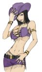  1girl baroque_works black_hair blue_eyes breasts cleavage cowboy_hat cowgirl hat jewelry looking_at_viewer midriff navel nico_robin one_piece short_hair solo western whiskey_peak 