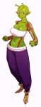 1girl alien antenna antennae bobobo breasts cleavage dragon_ball dragon_ball_z genderswap green_skin long_image piccolo pointy_ears solo tall_image 
