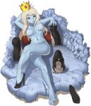  adventure_time big_breasts blue_skin breasts crown hair ice_queen long_hair penguin 