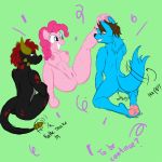 anthro ass beowulf100 breasts brown_hair dog friendship_is_magic furry hair lizard lizard_folk long_hair my_little_pony nipples nude pink_hair pinkie_pie pony pussy reptile scalie short_hair testicles