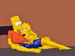  bart_simpson breasts brother_and_sister erect_nipples incest lisa_simpson pulling_pants_down the_simpsons 