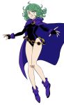  1girl alternate_costume cosplay dc_comics green_hair impossible_clothes one-punch_man raven_(cosplay) raven_(dc) short_hair tatsumaki tatsumaki_(one-punch_man) 