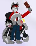  furry over_the_knee paddle partially_clothed spanking wolf 