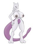  2012 angelthecatgirl big_breasts breasts female mewtwo nipples nude plain_background pokemon purple_eyes white_background 