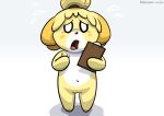 1girl animal_crossing dog isabelle_(animal_crossing) nintendo nude open_mouth pokehidden pussy tongue