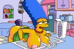  anal anal_insertion ass big_breasts blue_hair breast_expansion breasts clothes female hair half_naked hips lordstevie lordstevie_(artist) marge_simpson necklace nipples nude panties solo the_simpsons torn_clothes wide_hips yellow_skin 