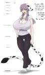 angelthecatgirl big_breasts breasts cow_ears cow_girl cow_horns cow_print cow_tail hair horn horns huge_breasts kesta_kemeshi looking_at_viewer purple_hair tail yellow_eyes