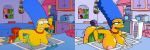  anal anal_insertion ass bart_simpson before_and_after big_breasts blue_hair breast_expansion breasts clothes female hair half_naked hips lordstevie lordstevie_(artist) marge_simpson necklace nipples nude panties solo the_simpsons torn_clothes wide_hips yellow_skin 