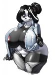 2012 bear big_breasts breasts chubby clothing daigo female huge_breasts looking_at_viewer marauder6272 nipples original panda panties pants patty_(marauder6272) plain_background shirt smile thick_thighs thighs underwear undressing voluptuous white_background wide_hips