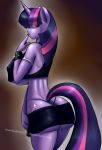  2012 ass blush breasts clothing cutie_mark equine female friendship_is_magic furry gauntlets goth hair horn horse huge_breasts large_breasts looking_back mane marauder6272 my_little_pony pony skimpy skirt solo tail thong twilight_sparkle unicorn web_address 