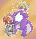 amber_eyes breasts chibi chubby female green_eyes hindpaw male nude paws penis pizzacat proxy_(character) purple pussy size_difference 