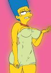  big_breasts blue_hair breasts color erect_nipples female hair hips horny marge_simpson nipples standing the_simpsons wide_hips yellow_skin 