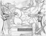 2012 aged_up big_breasts disney fellatio hair_over_one_eye hourglass_figure huge_breasts julius_zimmerman_(artist) monochrome spitroast the_incredibles thighhighs threesome vaginal violet_parr