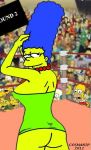  ass blue_hair boxing_ring cosmic cosmic_(artist) homer_simpson marge_simpson sexy_ass the_simpsons yellow_skin 