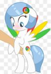 anonymous blue_eyes blue_hair blush chrome-tan cutie_mark friendship_is_magic google_chrome my_little_pony pegasus_knight ponification pony tail wings