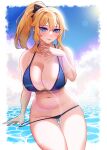  aimless_(artist) alluring beach big_breasts bikini blue_sky genshin_impact insanely_hot jean_gunnhildr ocean sun wet 