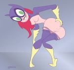  anus ass ass_grab barbara_gordon batgirl bent_over biting_lip breasts dc dc_comics female_only gigantor_(artist) lip_biting looking_at_viewer nipples panties_around_legs pants_down perky_breasts puffy_nipples pussy pussy_juice shirt_lift super_best_friends_forever undressing wet 