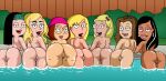  7girls american_dad anus ass becky_arangino big_boob_june black_hair blonde_hair brown_hair connie_d&#039;amico creek_12 crossover dat_ass family_guy female_only hayley_smith lisa_silver looking_at_viewer looking_back meg_griffin multiple_girls nude pool pussy roberta_tubbs teen the_cleveland_show 