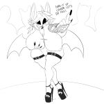  1girl 2016 anthro areola bat big_breasts breasts english_text erect_nipples furry huge_breasts mammal monochrome mostly_nude nipples pussy ravnic rouge_the_bat sega text 