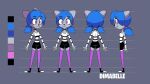 1girl anthro anthro_only blue_hair dimabelle female_only full_body furry furry_female grey_fur reference_sheet